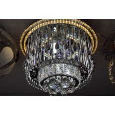 Кристален пеещ полилей 2xE14+4х8W LED+18W LED +MP3 + BLUETOOTH, ХРОМ Модел: 1128/400CH